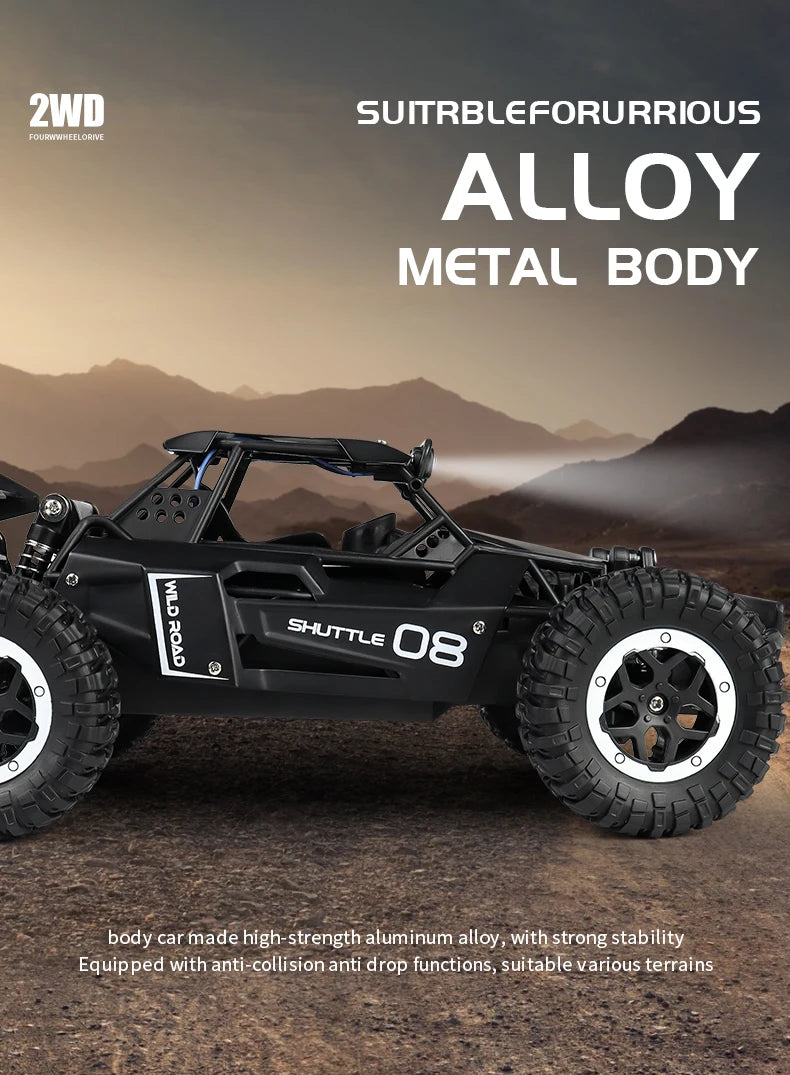 ZWN 1:12 1:16 20KM/H RC Car With LED Lights 2.4G Alloy Off-Road High Speed Vehicle Remote Control Cars Toys for Children Gifts Taj Home Store