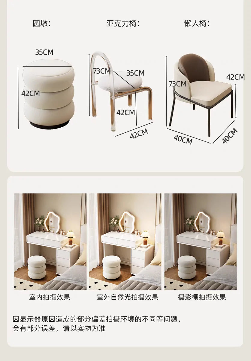 Bedroom Women Dressing Table Luxury Wood Storage Mirror Hairstyle Dressing Table Home White Muebles De Dormitorio Furniture Taj Home Store
