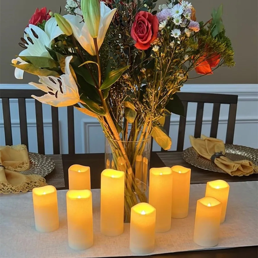 LED Flameless Flickering Candles Lamp Home Decoration Battery Powered Candles for Wedding Decor Birthday Party Supplies Warm Taj Home Store