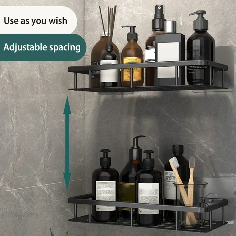 Bathroom Shelf Kitchen Storage Organizer Aluminum Alloy Shampoo Rack Shower Shelf Bathroom Accessories No Drill Shelf Taj Home Store