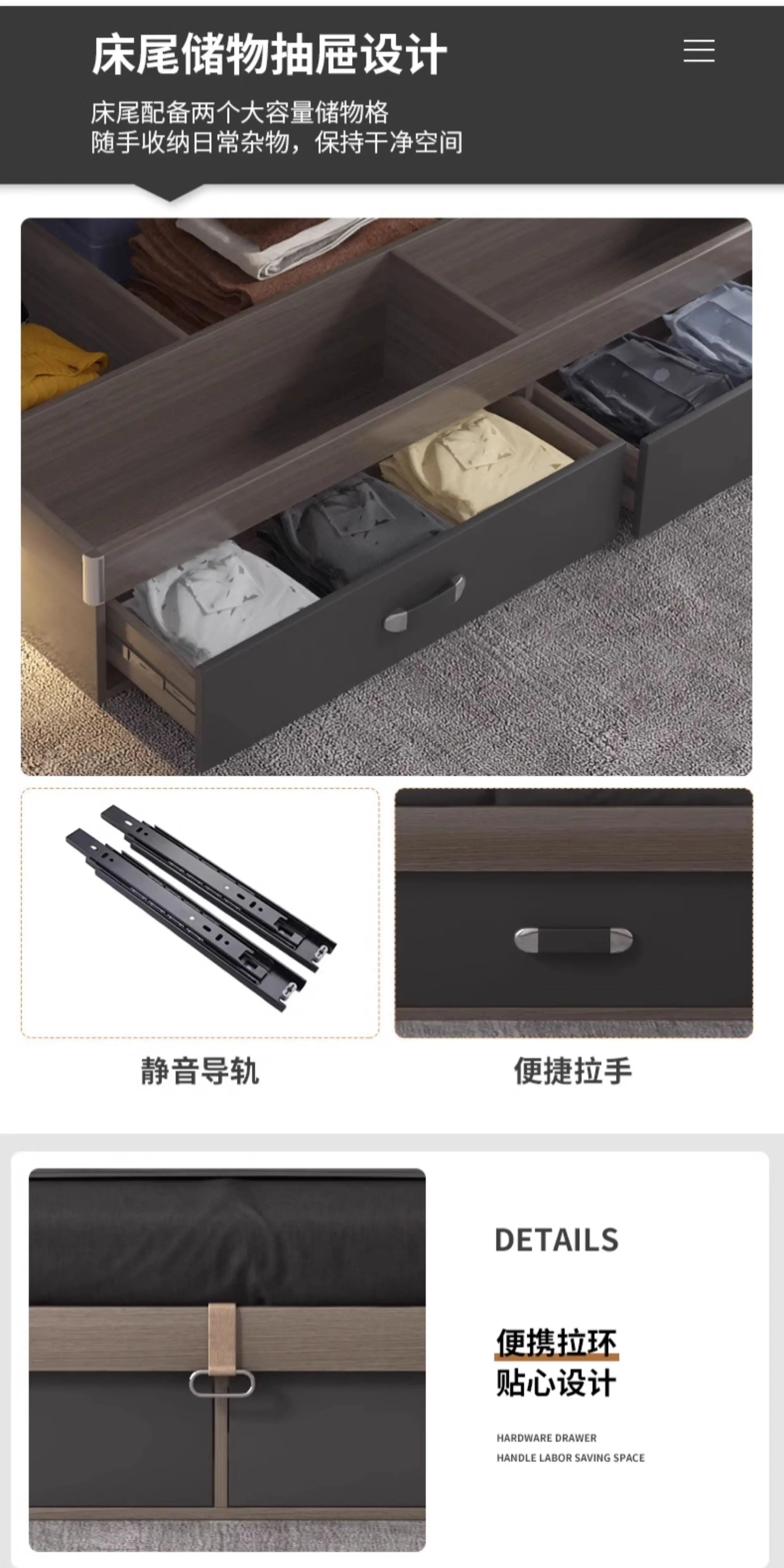 Unique Bedroom Bed Aesthetic Modern Girls Storage Luxury Bed Lounge Sleeping Headboard Letto Matrimoniale Home Accessories Taj Home Store