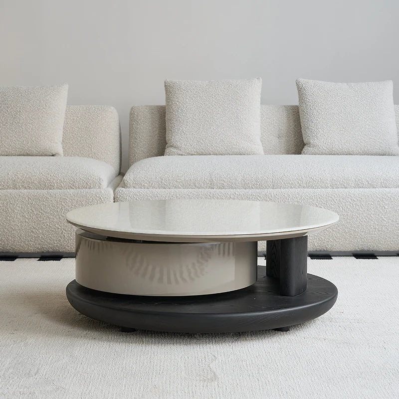 Modern Home Furniture Round Coffee Table with Storage for Living Room Apartment Taj Home Store