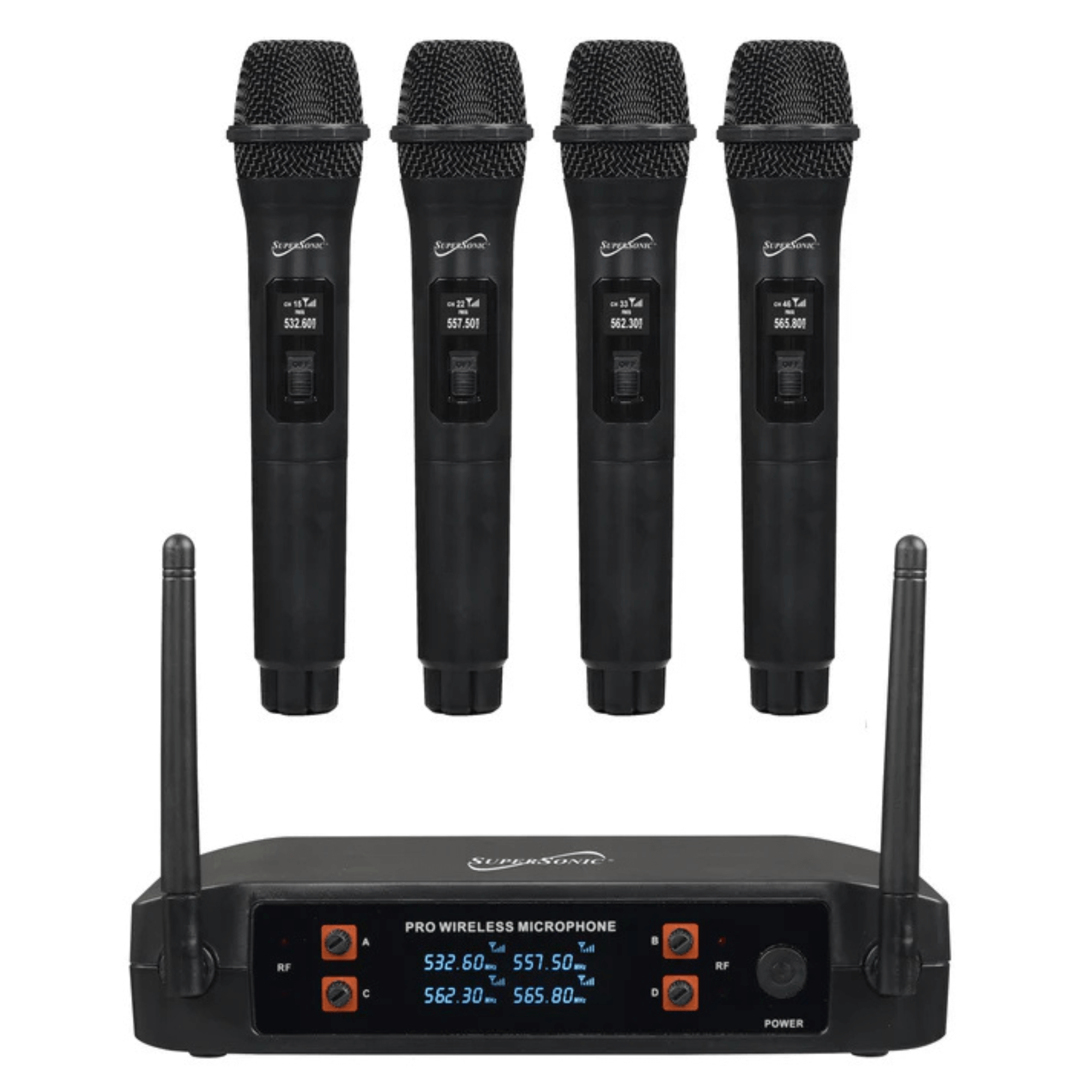 Supersonic 4 Channel 2.4G Wireless Microphone System Jupiter Gear Home