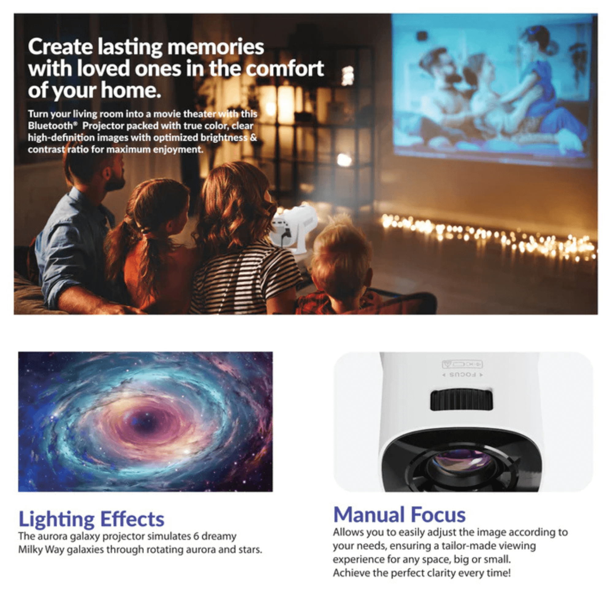 Supersonic Smart WiFi Streaming Projector with Bluetooth Jupiter Gear Home