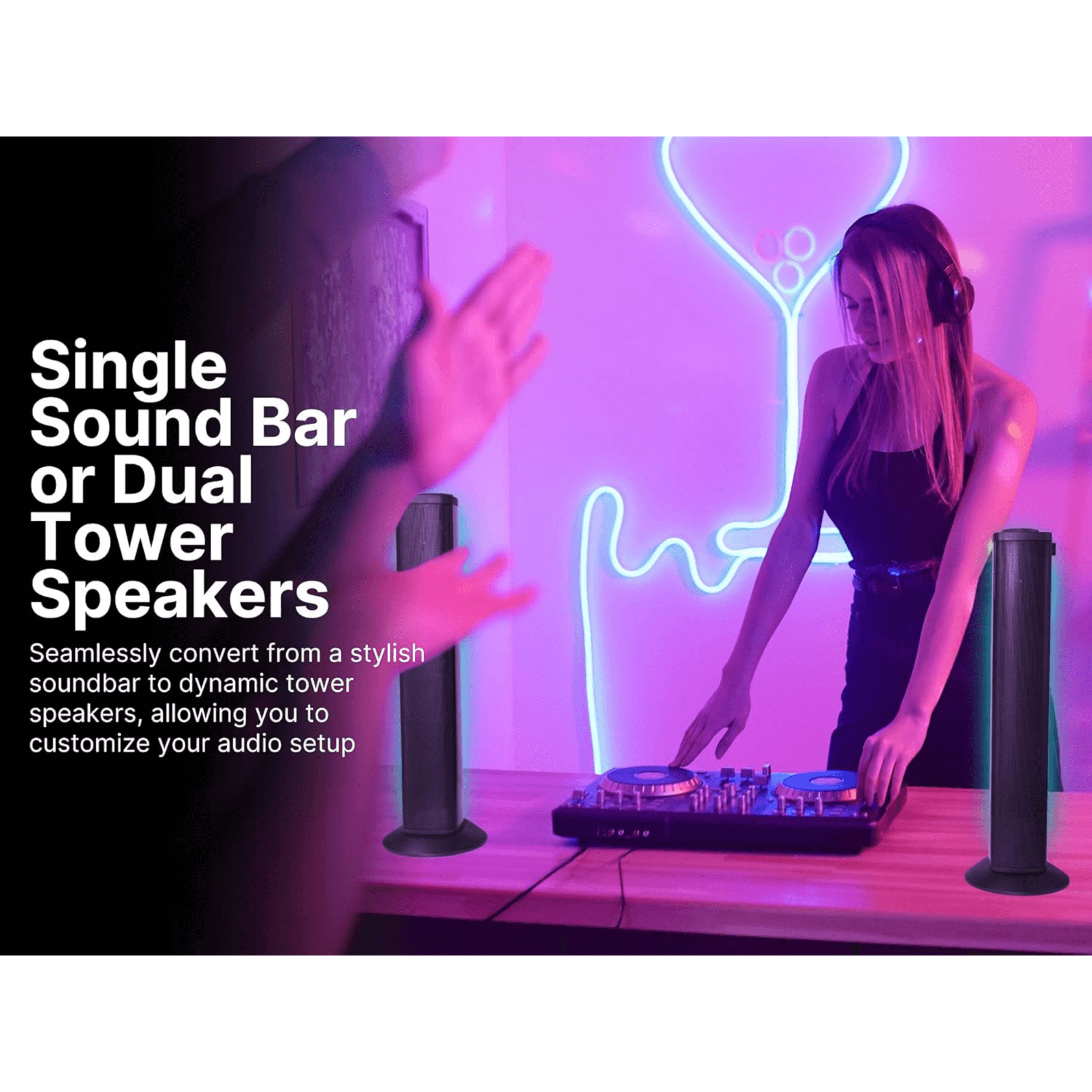 SoundPro 2-in-1 LED BT Stereo Speaker System with RGB Lighting Effects Jupiter Gear Home