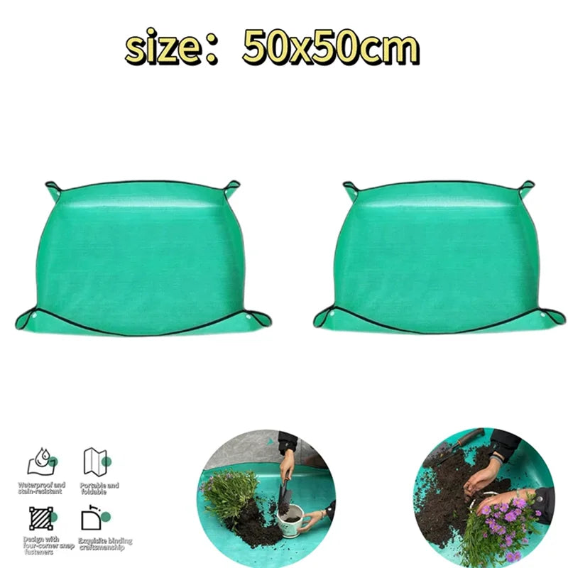 Waterproof Foldable Planting Mat Garden Mat Garden Potting Pad for Flowerpot Transplanting Mixing Soil Plant Pruning Garden Tool Taj Home Store