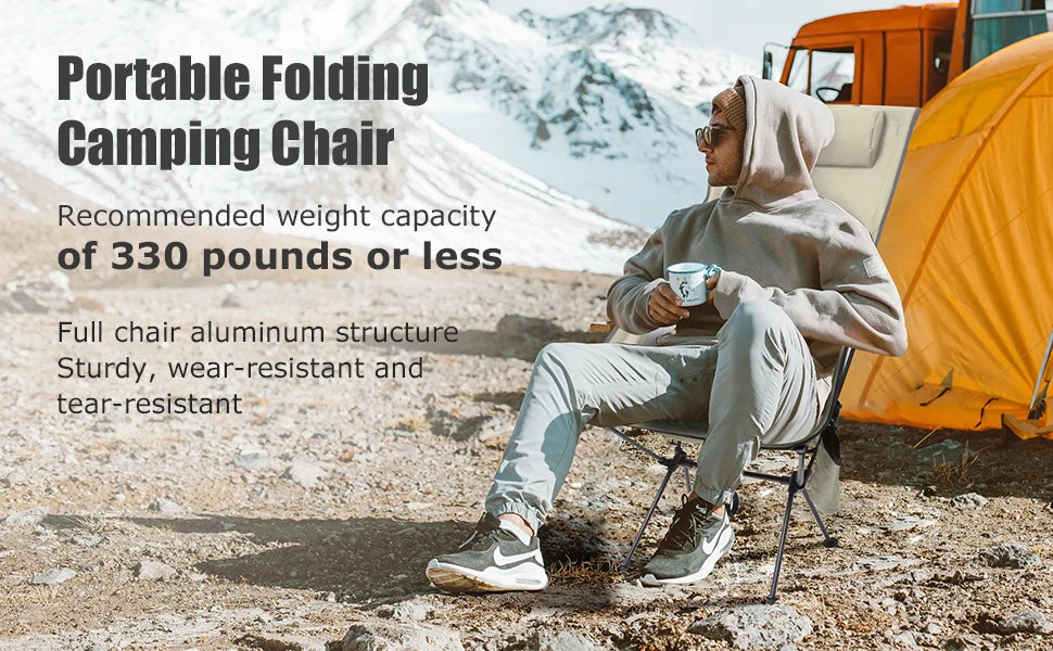 Westtune Portable Folding Camping Chair with Headrest Lightweight Tourist Chairs Aluminum Alloy Fishing Chair Outdoor Furniture Taj Home Store