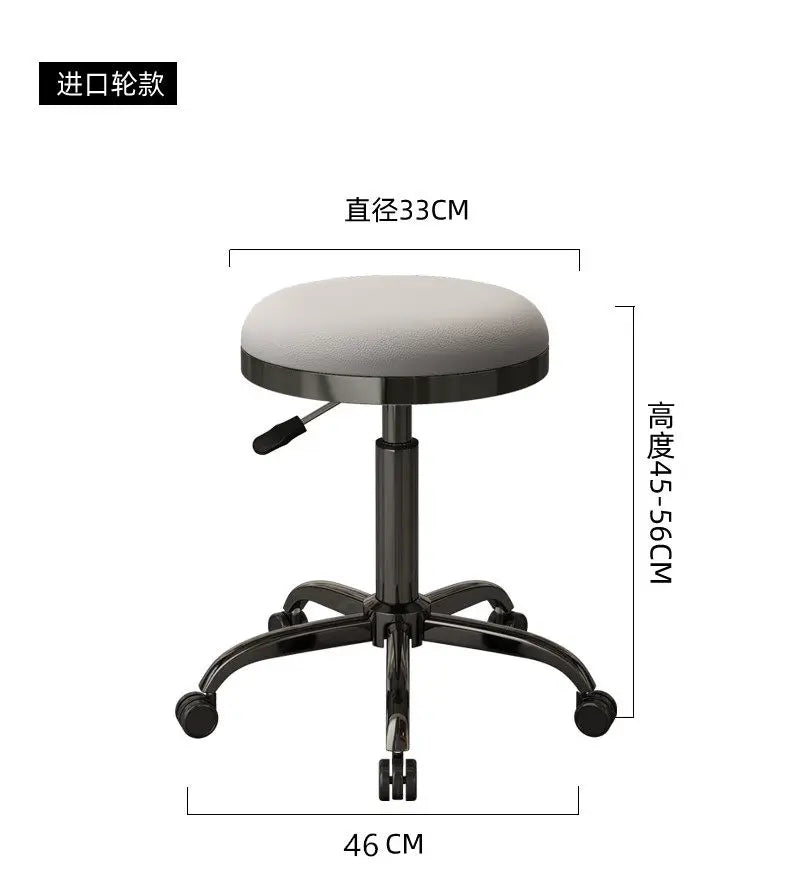 Height-adjustable Round Stools with Swivel Casters Barber&