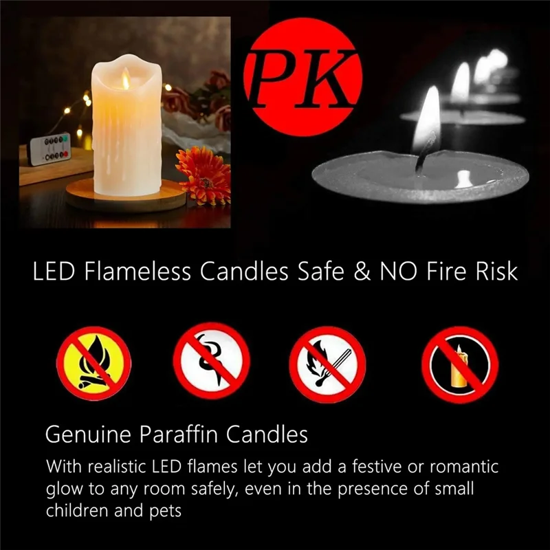 LED Candles, Flickering Flameless Candles,Rechargeable Candle, Real Wax Candles with Remote Control,12.5cm Taj Home Store