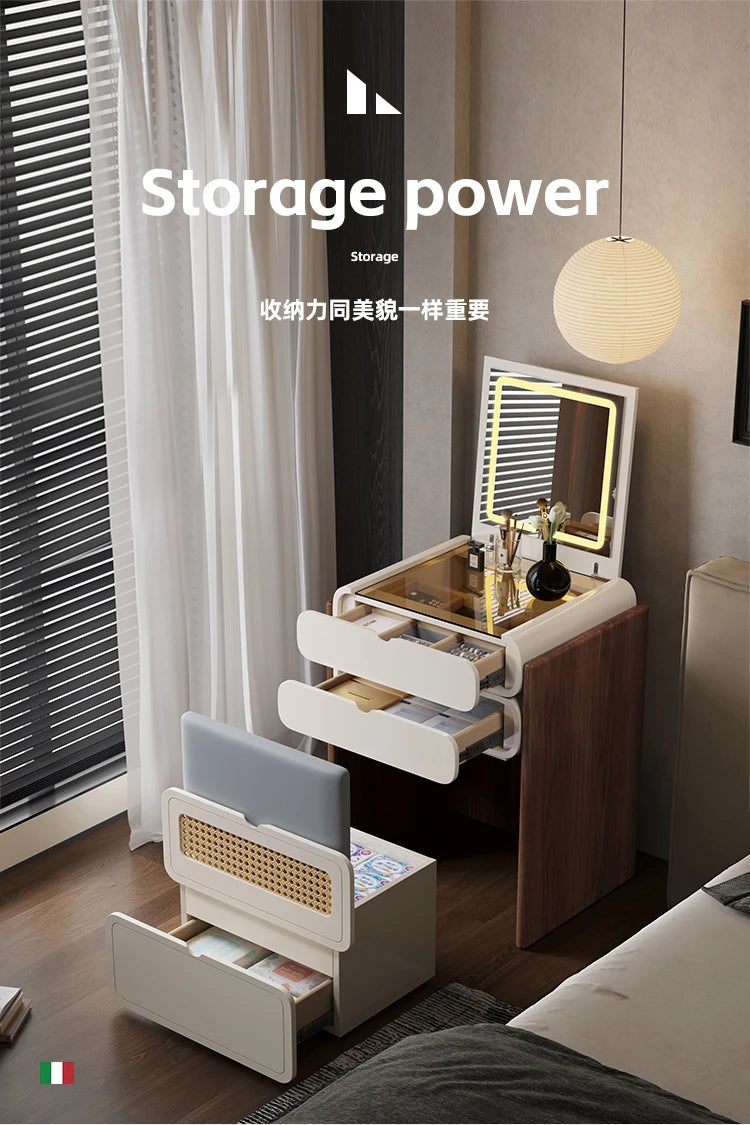 Dressing Table Bedroom Minimalist Design New Mini Bedside Table Storage Elegant Stylish Coiffeuse Maquillage Meuble Furniture Taj Home Store