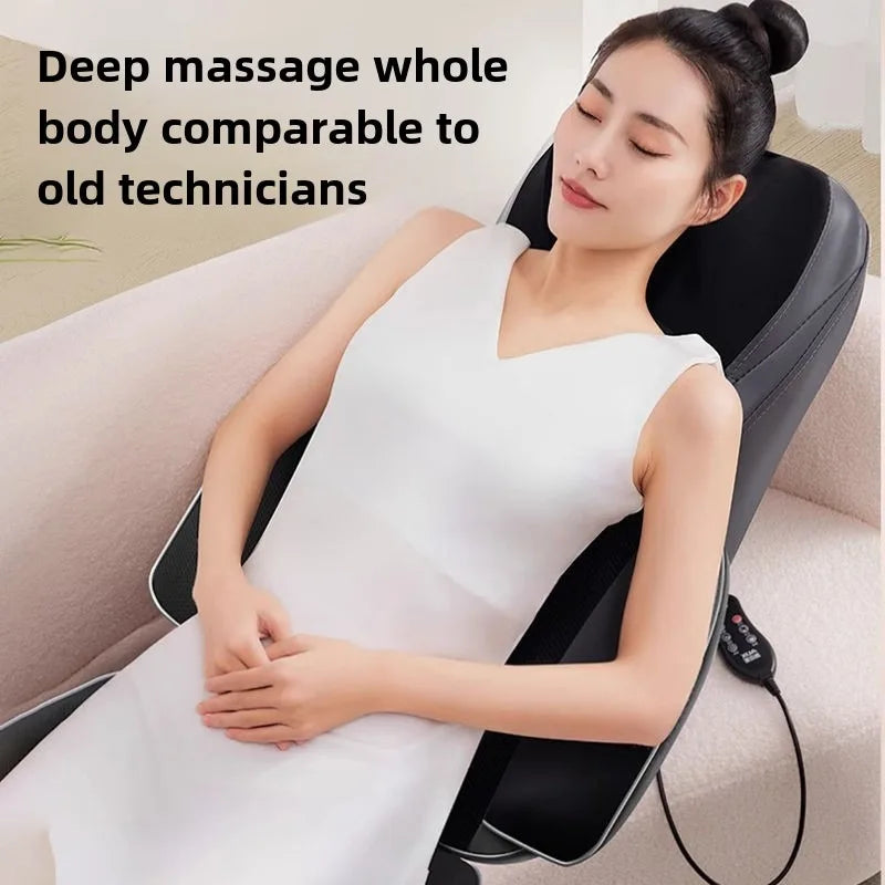 Shiatsu Neck Back Massager with Heat, 2D ro 3D Kneading Massage Chair Pad, Adjustable Compression Seat Massager for Full Body Taj Home Store