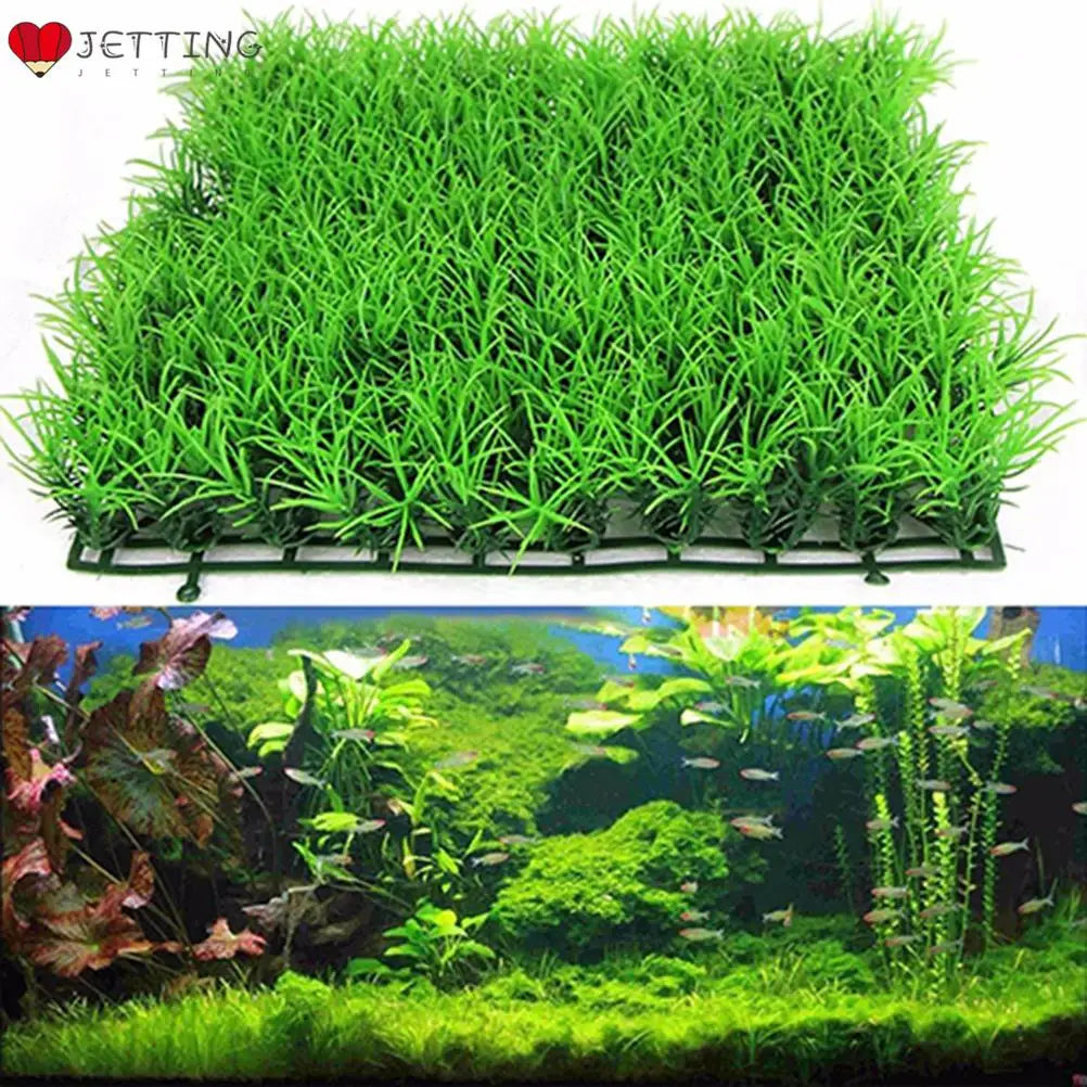 Aquarium Ornaments Artificial Water Plastic Green Grass Plant Lawn Aquatic Aquarium Fish Tank Decor Taj Home Store