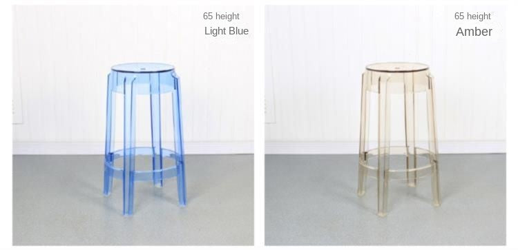 Chic Transparent Acrylic Bar Stool Modern Fashion High Seat Simple Plastic Bar Stool Design Taj Home Store