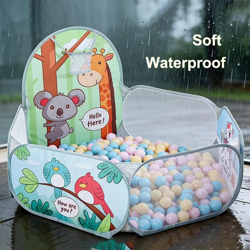 120cm Hexagon Children Ball Pool with Basketball Hoop Portable Foldable Kid Playpen Playground Gym Play Mat Baby Sport Education Taj Home Store