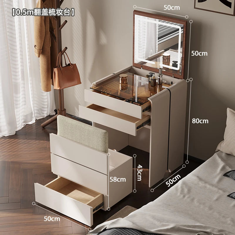 Dressing Table Bedroom Minimalist Design New Mini Bedside Table Storage Elegant Stylish Coiffeuse Maquillage Meuble Furniture Taj Home Store