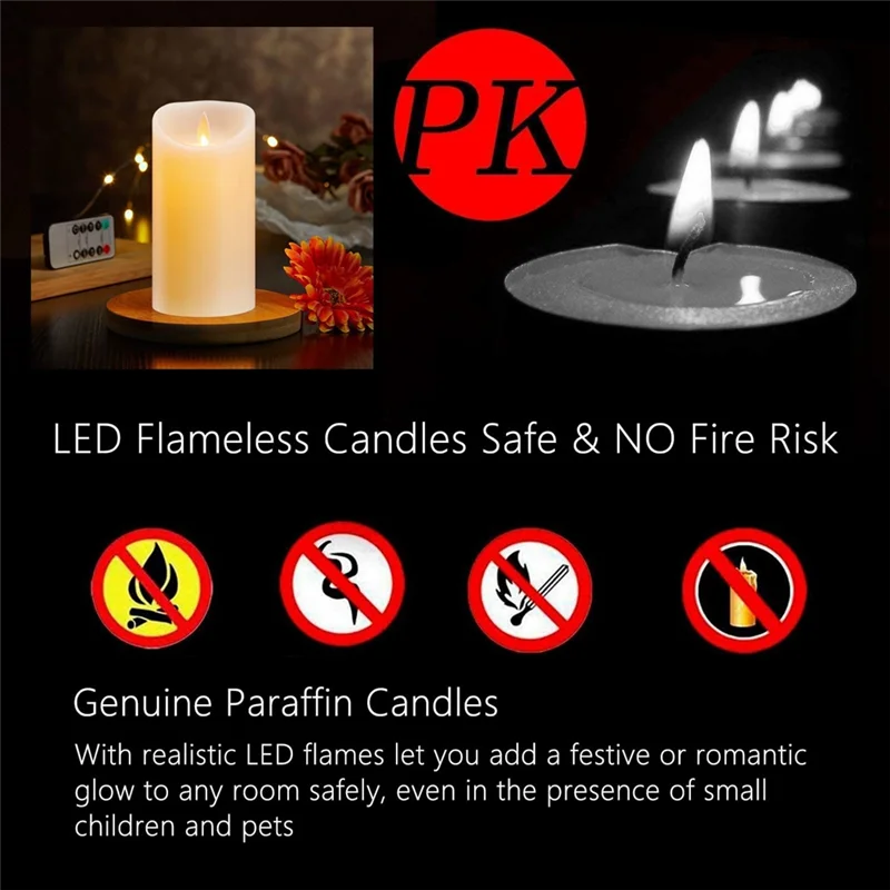 LED Candles, Flickering Flameless Candles, Rechargeable Candle, Real Wax Candles with Remote Control,10cm A Taj Home Store