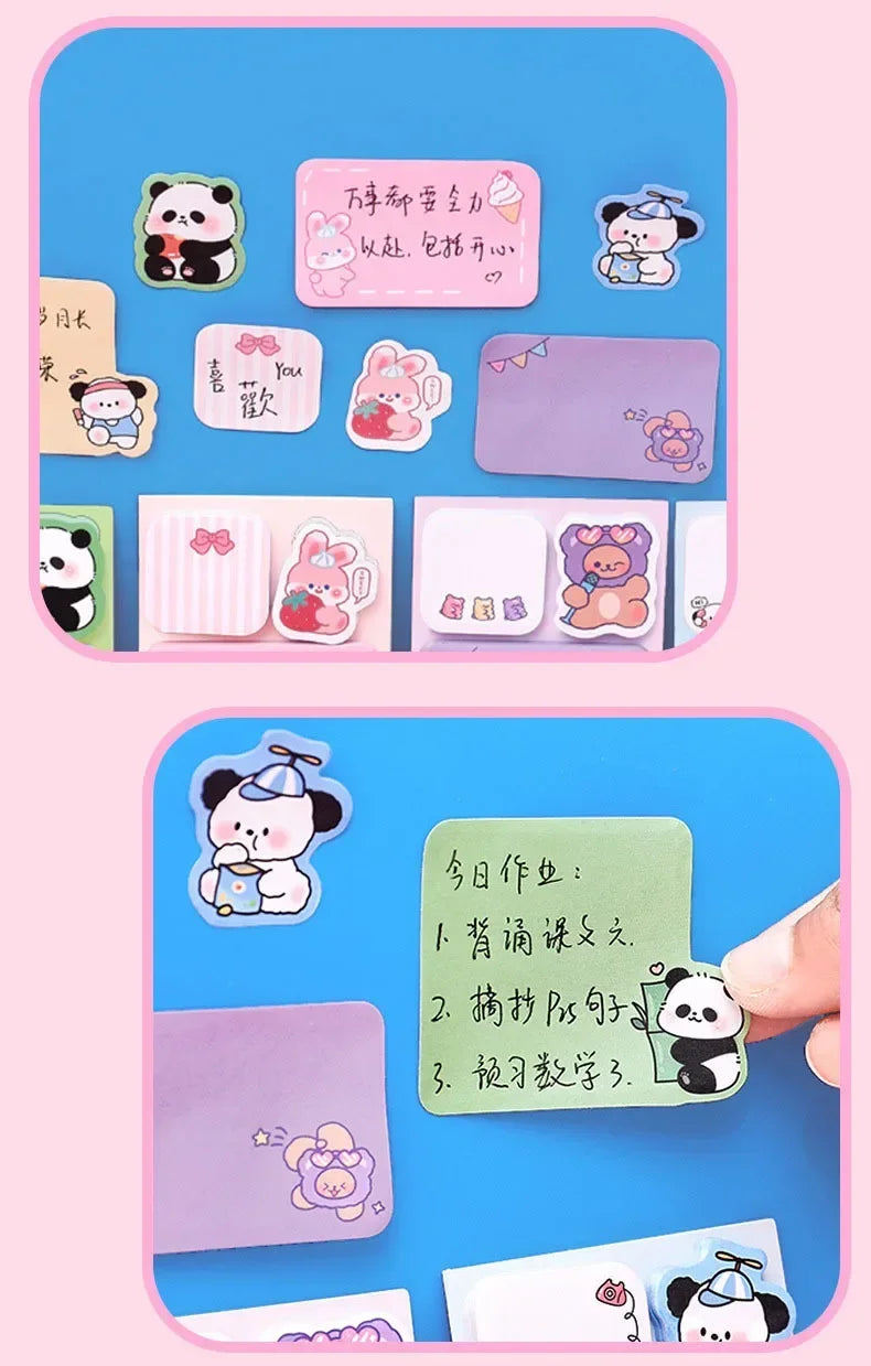 Lovely Animal Panda Rabbit Bear Dog Sticky Notes Memo Pad Paper School Supplies Planner Stickers Stationery Taj Home Store