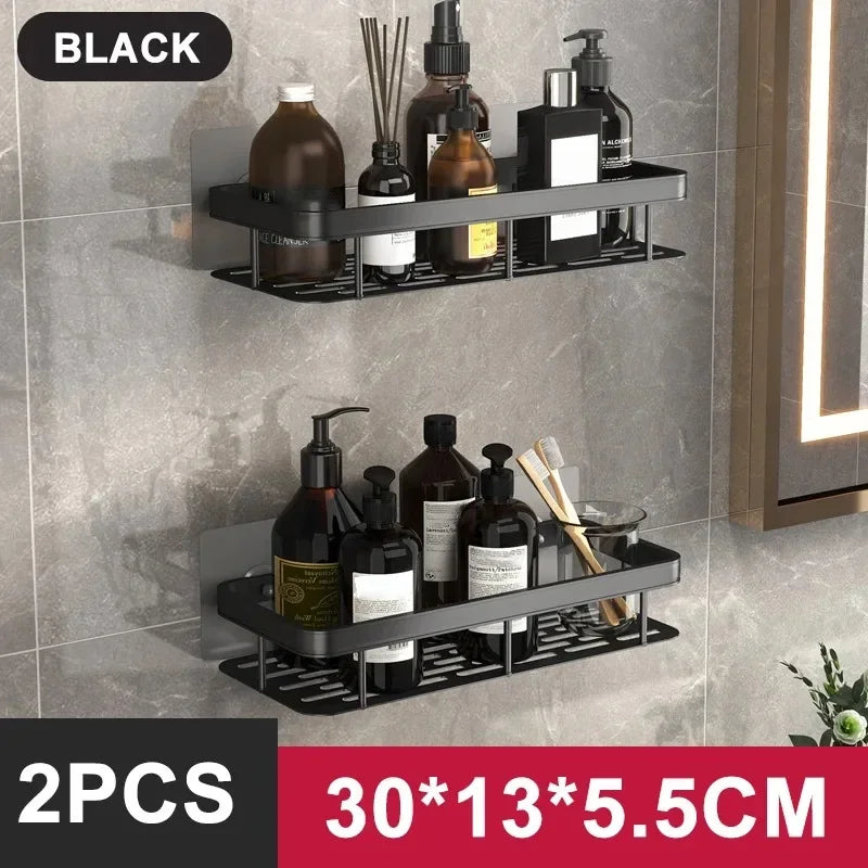 Bathroom Shelf Kitchen Storage Organizer Aluminum Alloy Shampoo Rack Shower Shelf Bathroom Accessories No Drill Shelf Taj Home Store