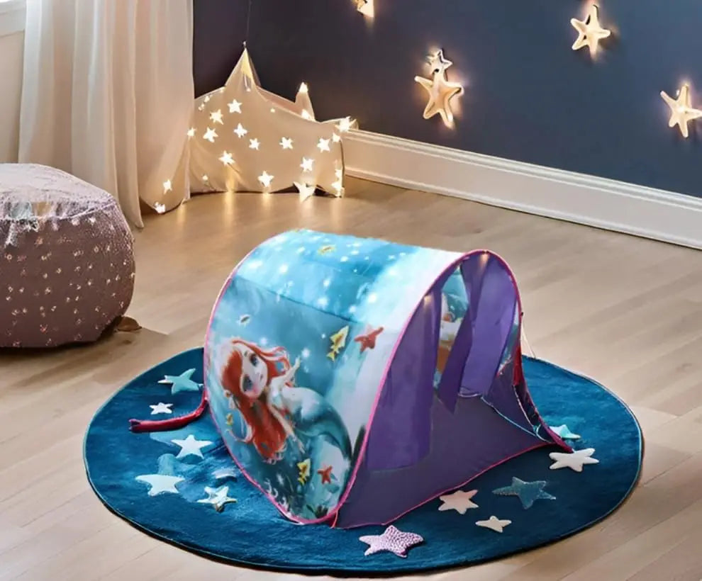 Dream Tent with light show for Kids Bed with Storage Pocket Foldable Kids Tent on Bed Mosquito Net Tent Taj Home Store