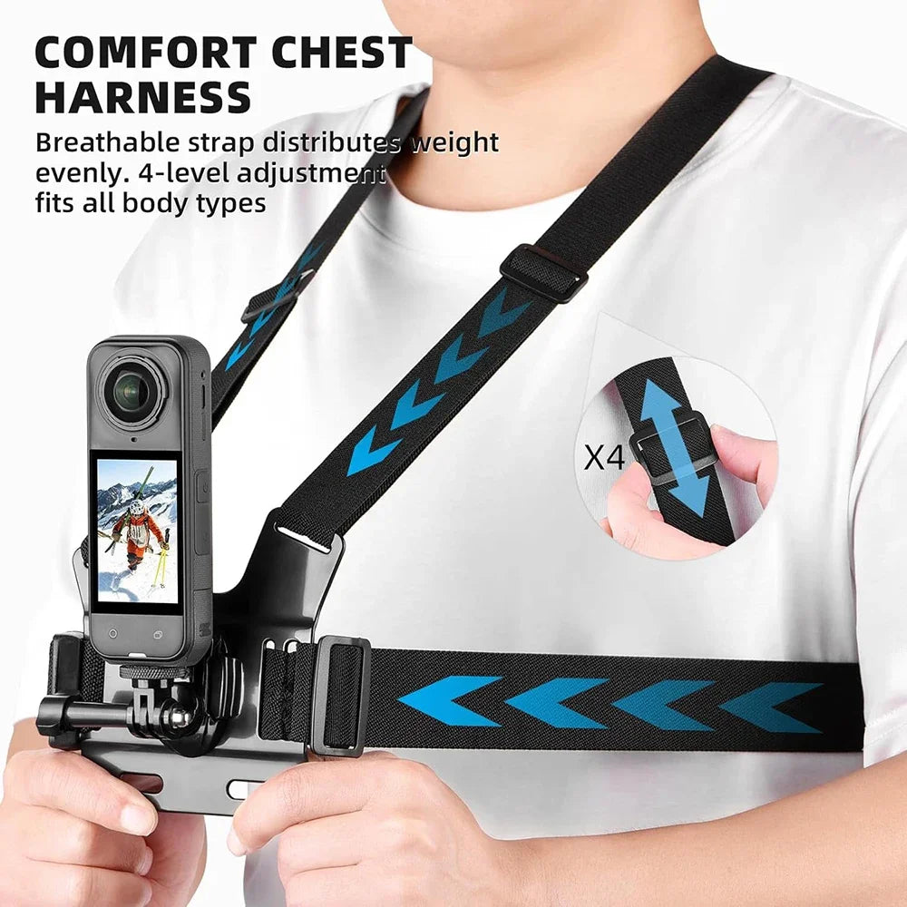 Accessories Kit for Insta 360 X5 X4 x3 Chest Mount Head Strap Backpack Clip Holder Wrist Strap for Insta 360 X5 X4 X3 Accessory Taj Home Store