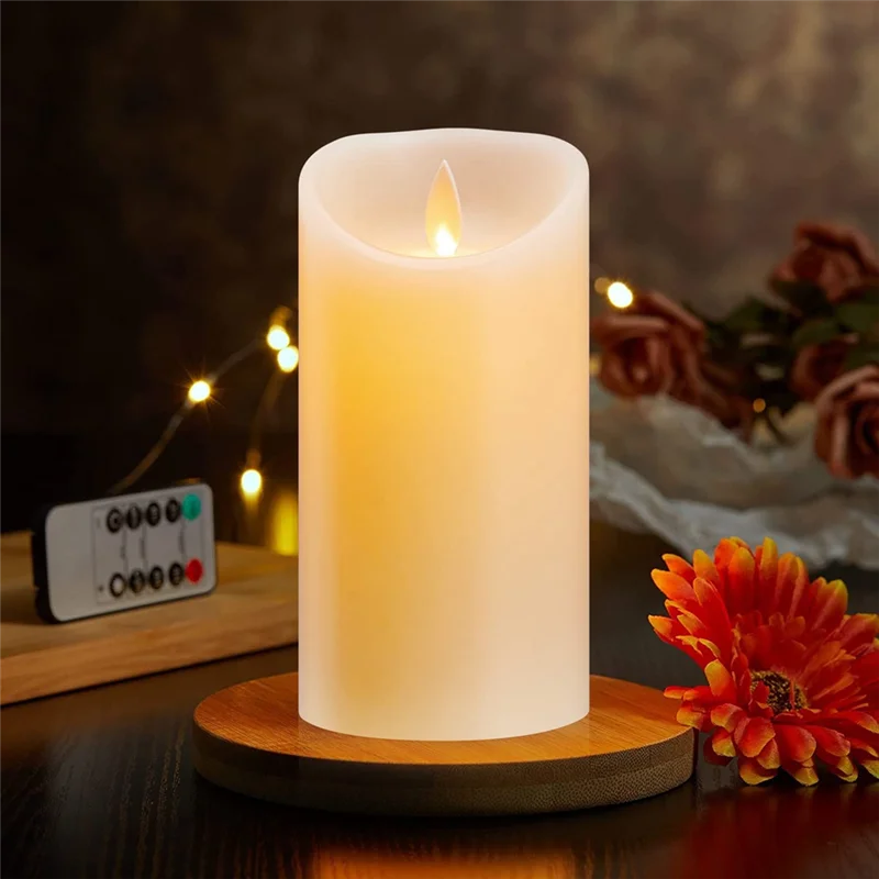 LED Candles, Flickering Flameless Candles, Rechargeable Candle, Real Wax Candles with Remote Control,10cm A Taj Home Store