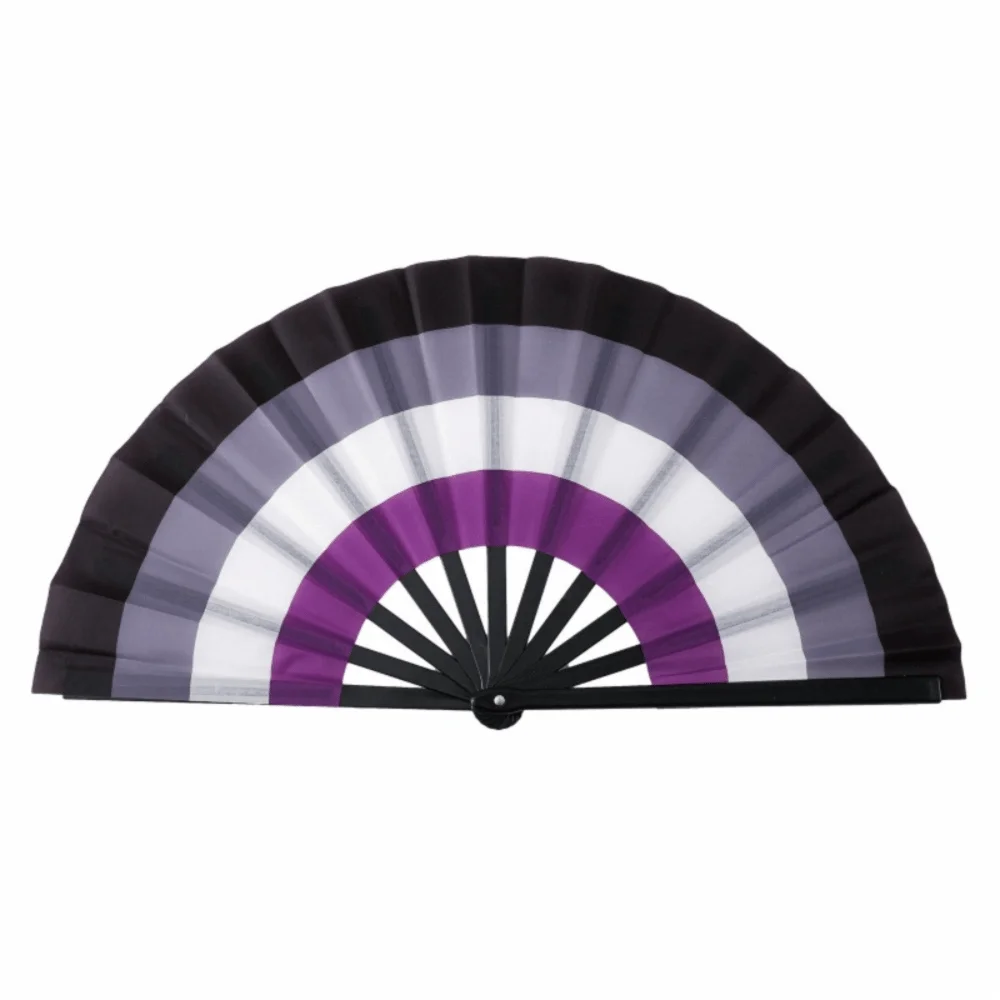 Fashion Plastic Colourful Hand Fans 33cm Colourful Kung Fu Fan Folding Rainbows Pattern Hand Folding Fan Dance Performance Taj Home Store