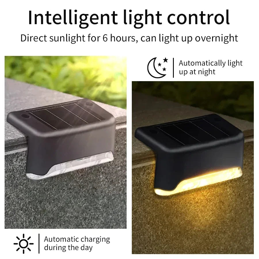 LED Solar Deck Lights Outdoor Solar Light Waterproof Solar Stairs Light Garden Decoration Patio Fence Step Yard Outside Lighting