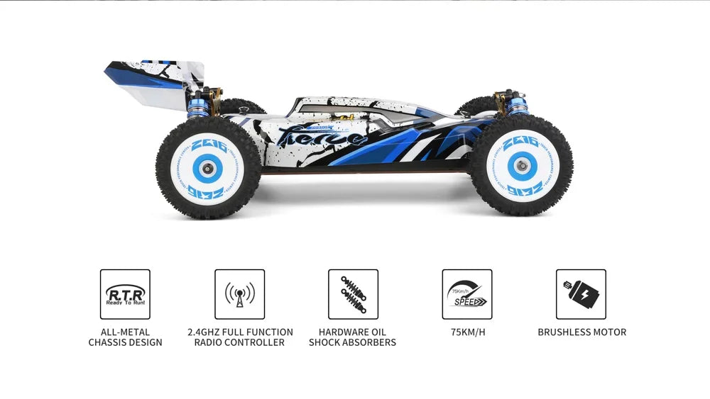 WLtoys 124017 (V2) RC Car Vehicle - Brushless Remote Control Vehicle 1:12 suitable for adults, RTR 4WD off-road drift vehicle Taj Home Store