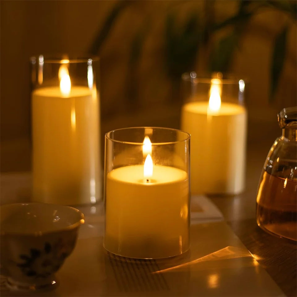 Battery Operated LED Flameless Candles with Remote and Timer Real Wax Candles Flickering Light for Wedding Home Party Decor Taj Home Store