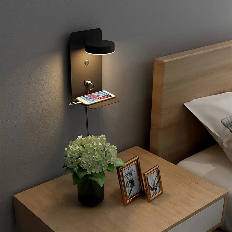 Bedroom Led Wall Lamps with USB Charge Wall Light Indoor Lamp for Living Room Decor Wall Panels with Switch Aisle Modern Sconce Taj Home Store