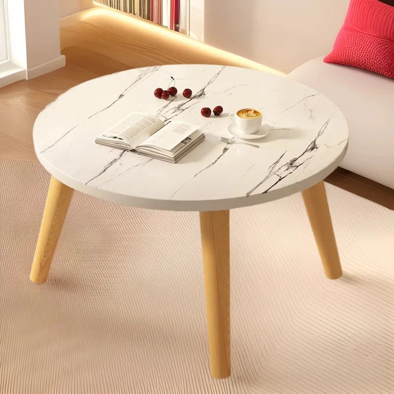 Small Table, Bedroom, Light Luxury Table, Modern Coffee Table, Living Room, Simple Small Round Table, Solid Wood Taj Home Store