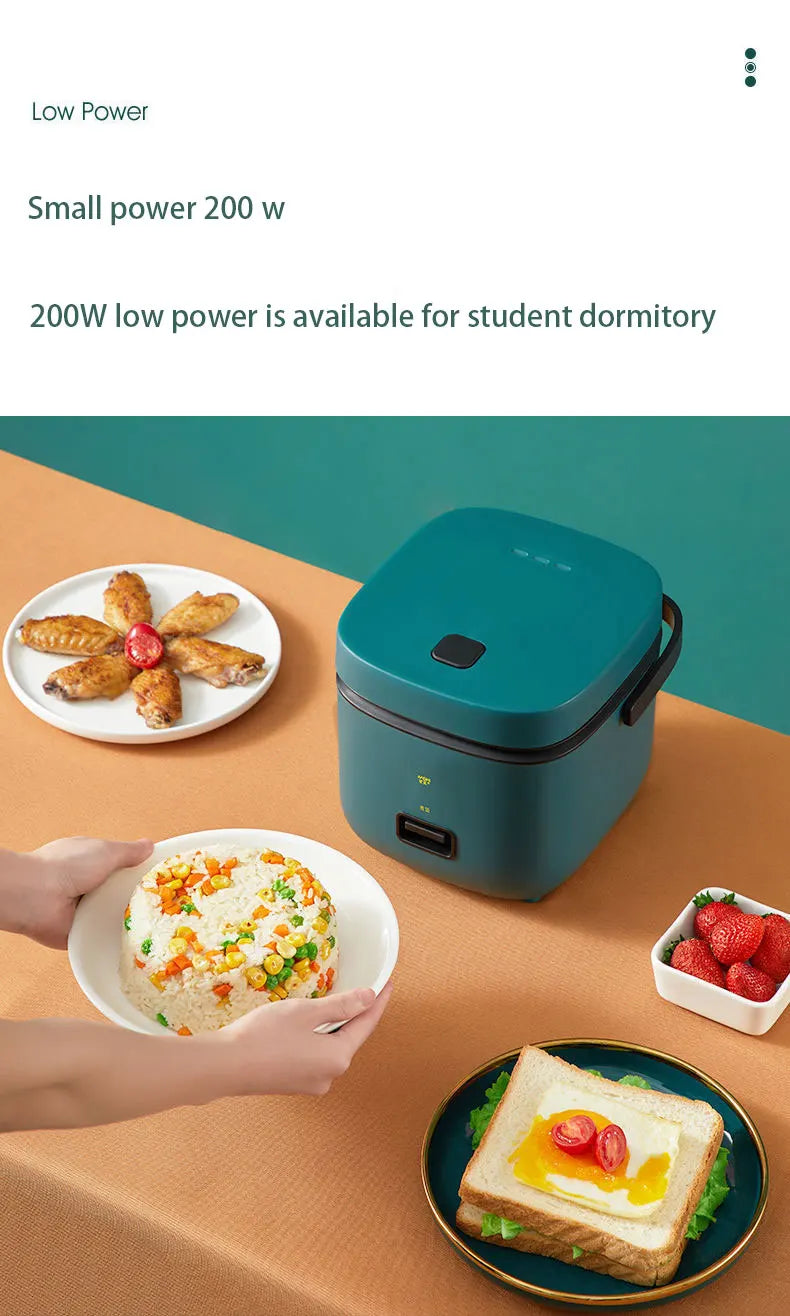 Mini Rice Cooker Automatic Household Kitchen Electric Cooking machine 1-2 People Food Warmer Steamer 1.2L Small Rice Cooker Taj Home Store