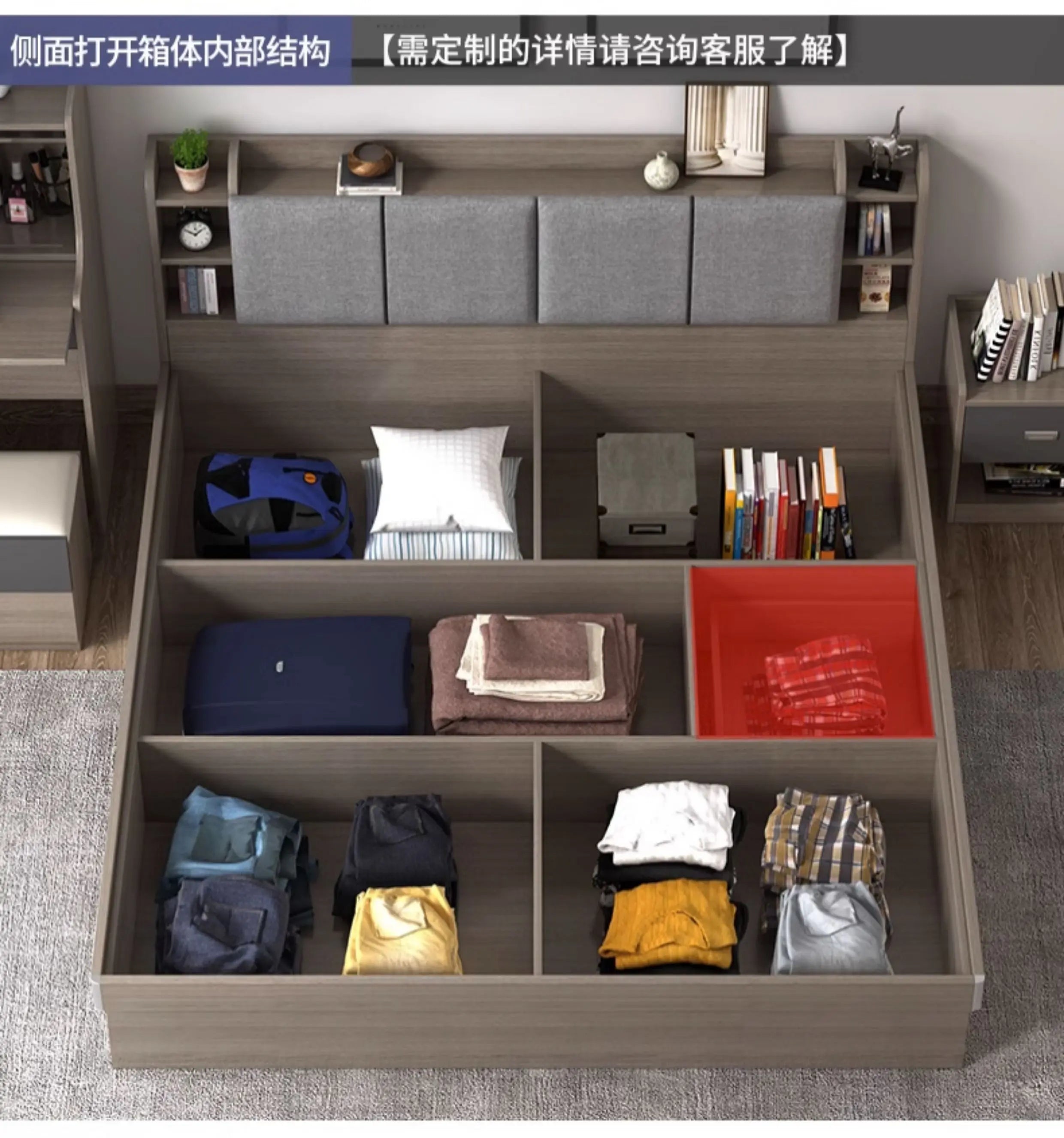Unique Bedroom Bed Aesthetic Modern Girls Storage Luxury Bed Lounge Sleeping Headboard Letto Matrimoniale Home Accessories Taj Home Store