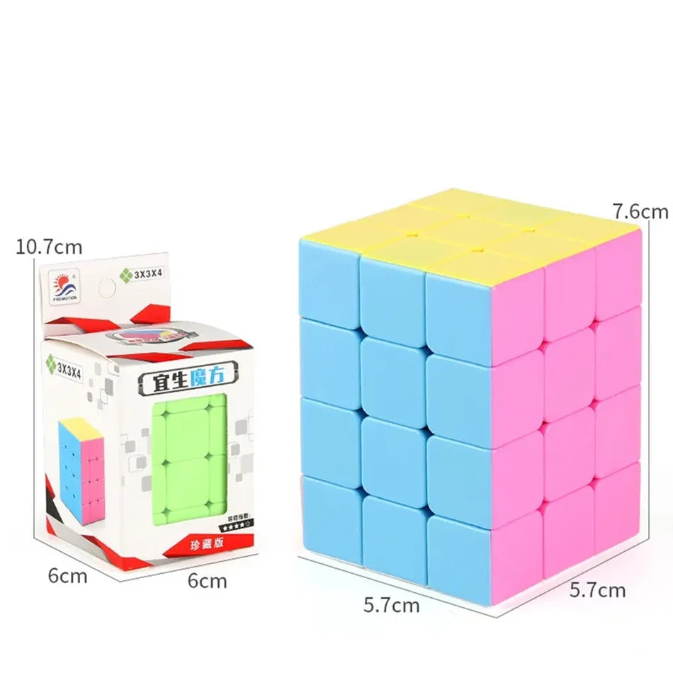 YiSheng Fun 334 Candy Color Magic Cube Professional 3x3x4 Speed Educational Magic Cube Puzzle Cubo Magico Toys Gift For Children Taj Home Store