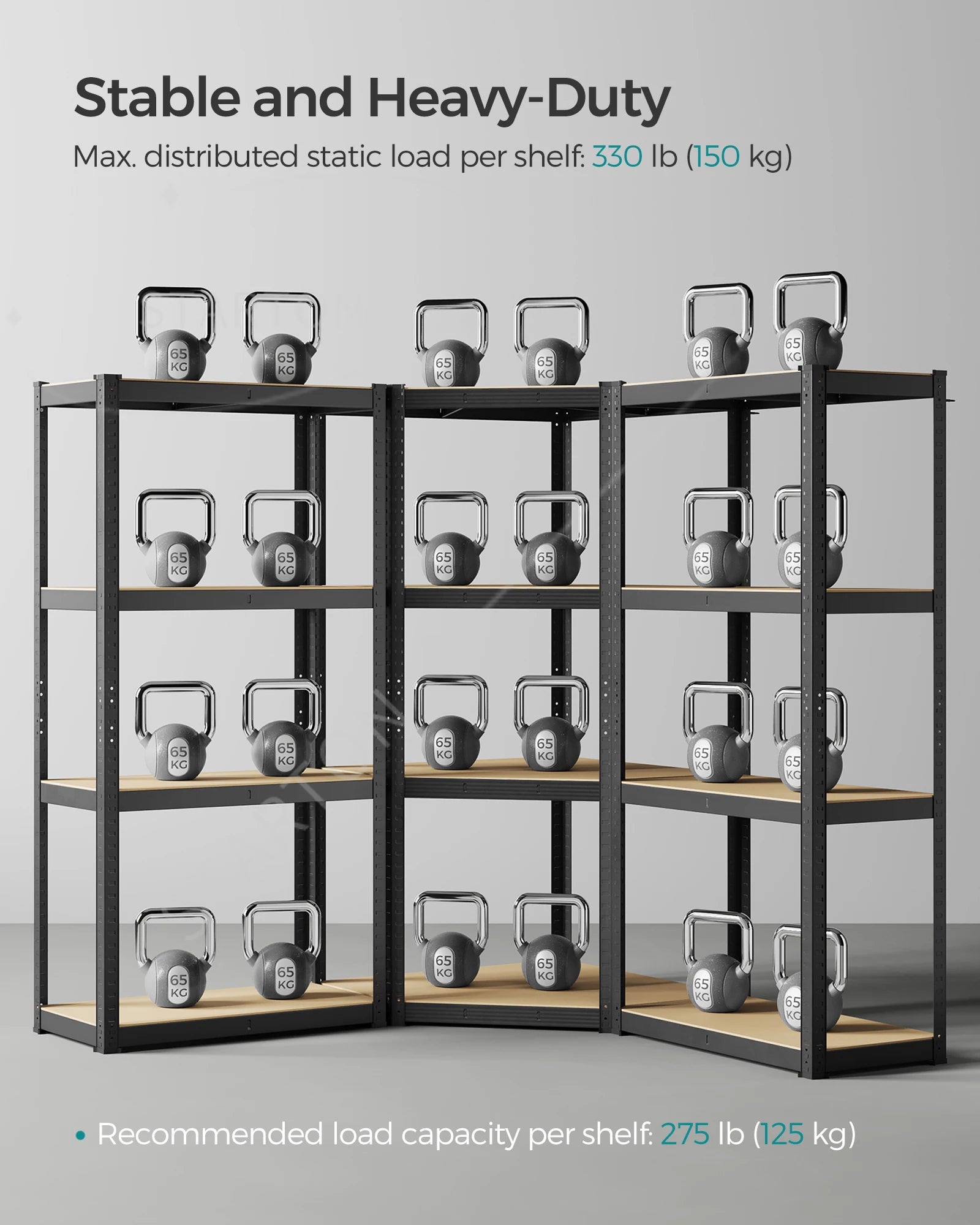 L-Shape Corner Shelf Heavy Duty Metal Shelving Units for Garage Storage Room Warehouse 4-Tier Garage Shelving