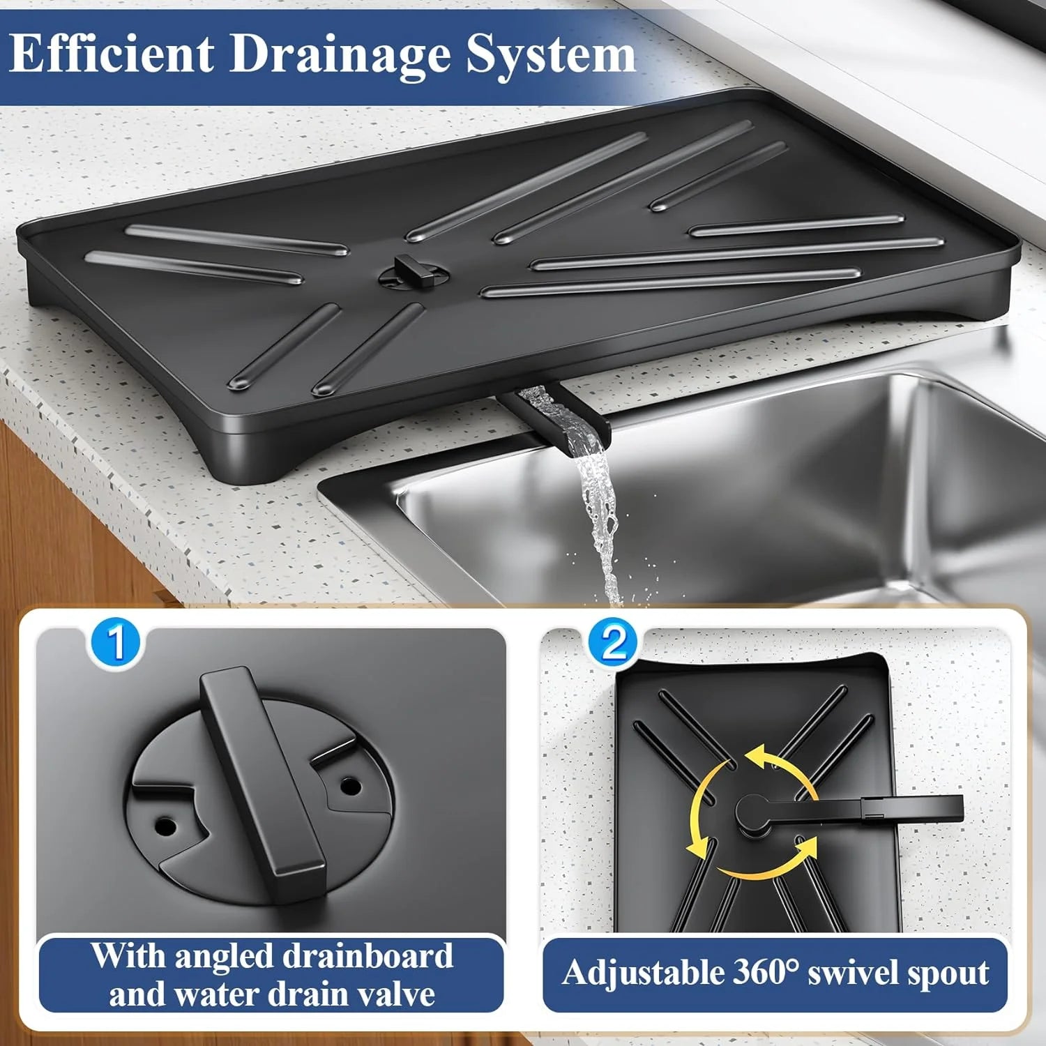 Dish Drying Rack for Kitchen Counter Large Dish Rack with Drainboard Rustproof Dish Drainer with Utensil Holder for Sink Taj Home Store