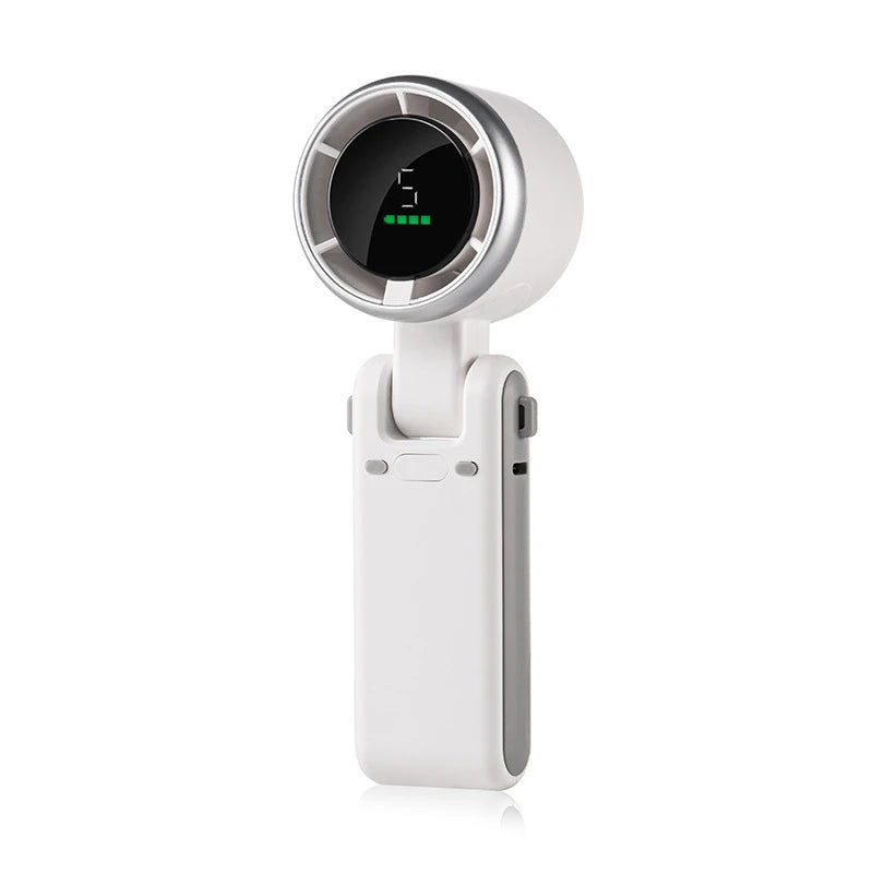 Handheld Fan Mini High-speed Digital Display Portable Desktop Usb Charging Hanging Camping Violent Turbo Fan Taj Home Store