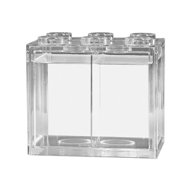 .New.Aquarium Mini Acrylic Fish Tank Reptile Pet Box Stackable Aquarium Cylinder Landscape Seaweed For Home Office Decoration Taj Home Store