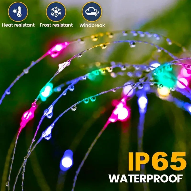 Outside Decorations Light Solar Lawn Light LED Garden Firework Dandelion Lights Sparkles Landscape Fairy Light Yard Patio Decor Taj Home Store