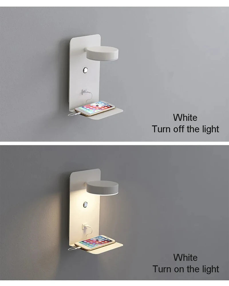 Bedroom Led Wall Lamps with USB Charge Wall Light Indoor Lamp for Living Room Decor Wall Panels with Switch Aisle Modern Sconce Taj Home Store