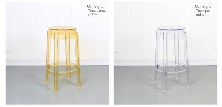 Chic Transparent Acrylic Bar Stool Modern Fashion High Seat Simple Plastic Bar Stool Design Taj Home Store