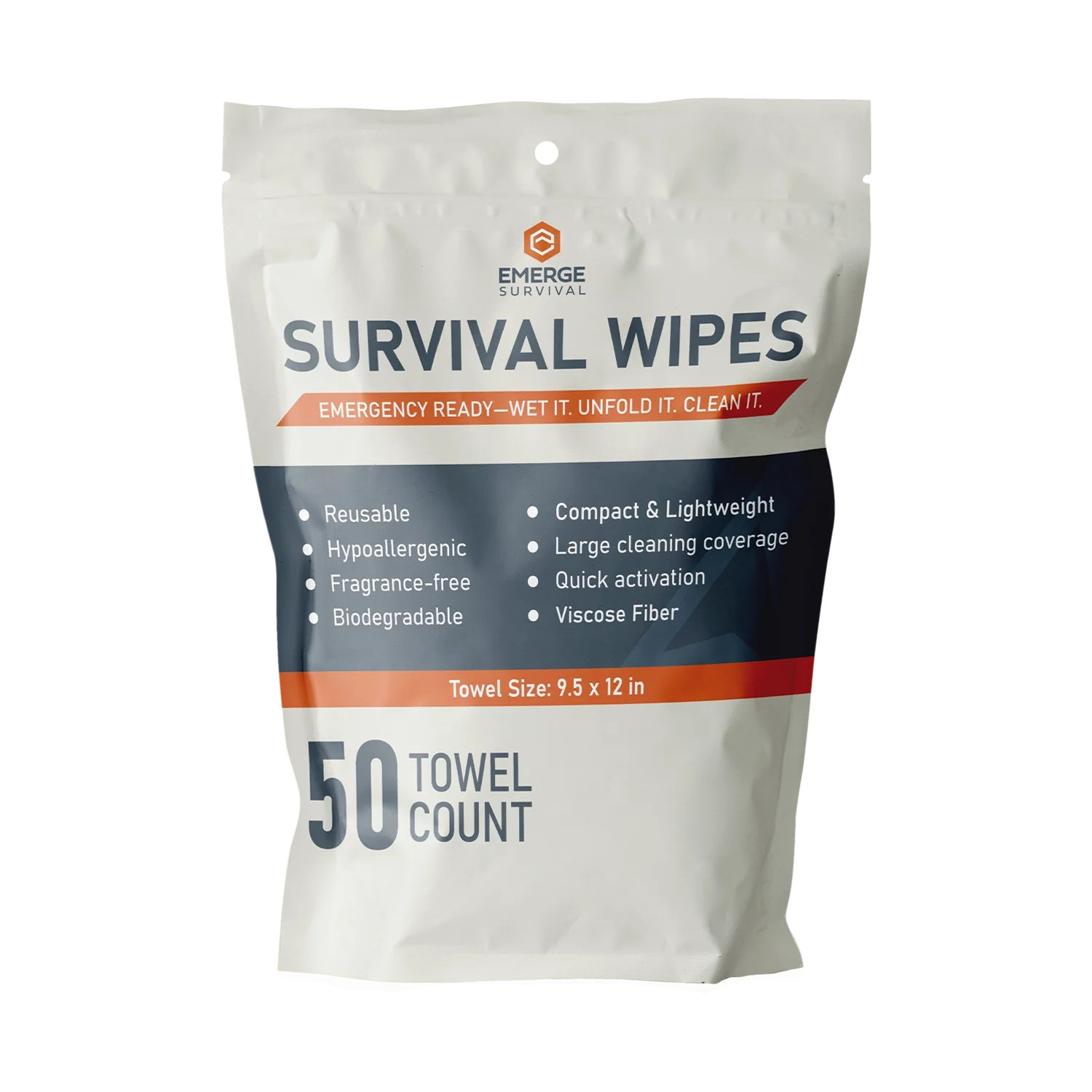 Emerge Survival Wipes - 50ct Emerge Survival