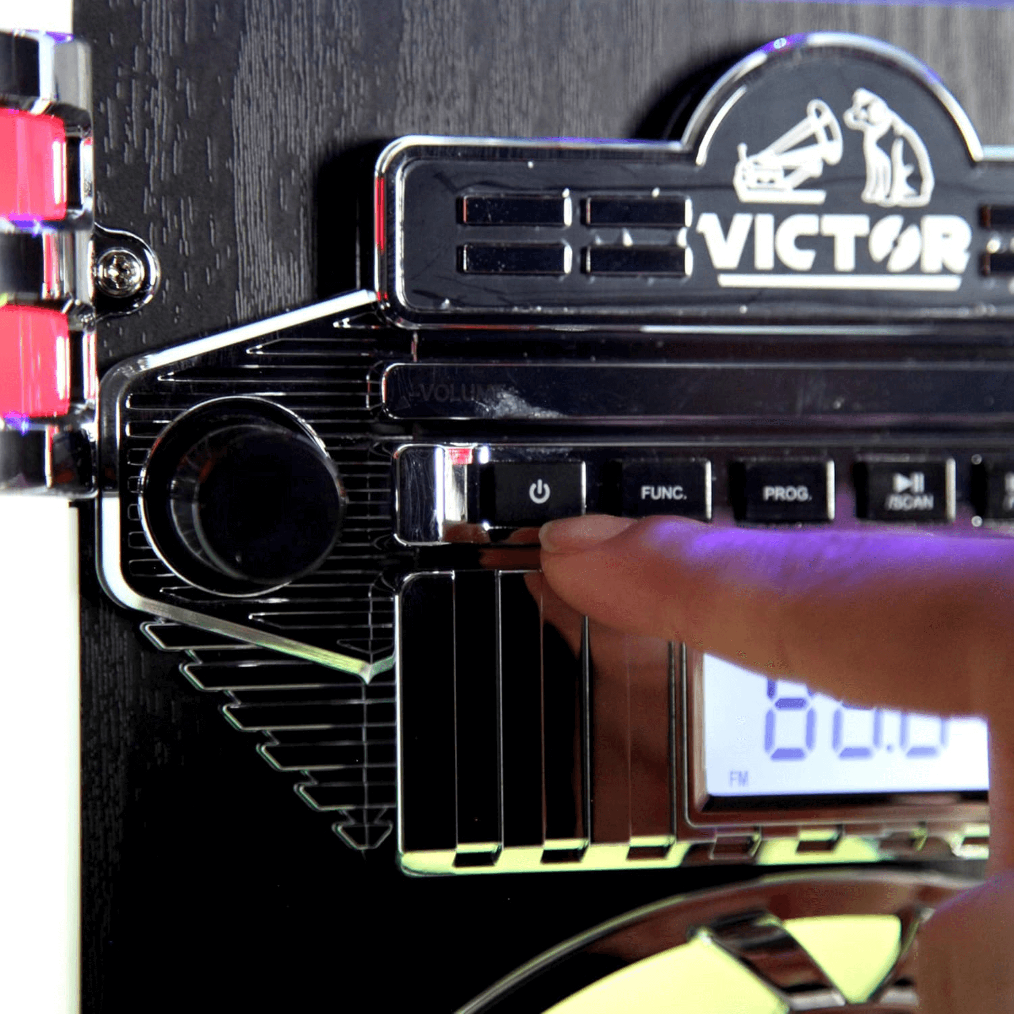 Victor Wilshire Bluetooth Jukebox with Multicolor LED Lighting and FM Radio Jupiter Gear Home