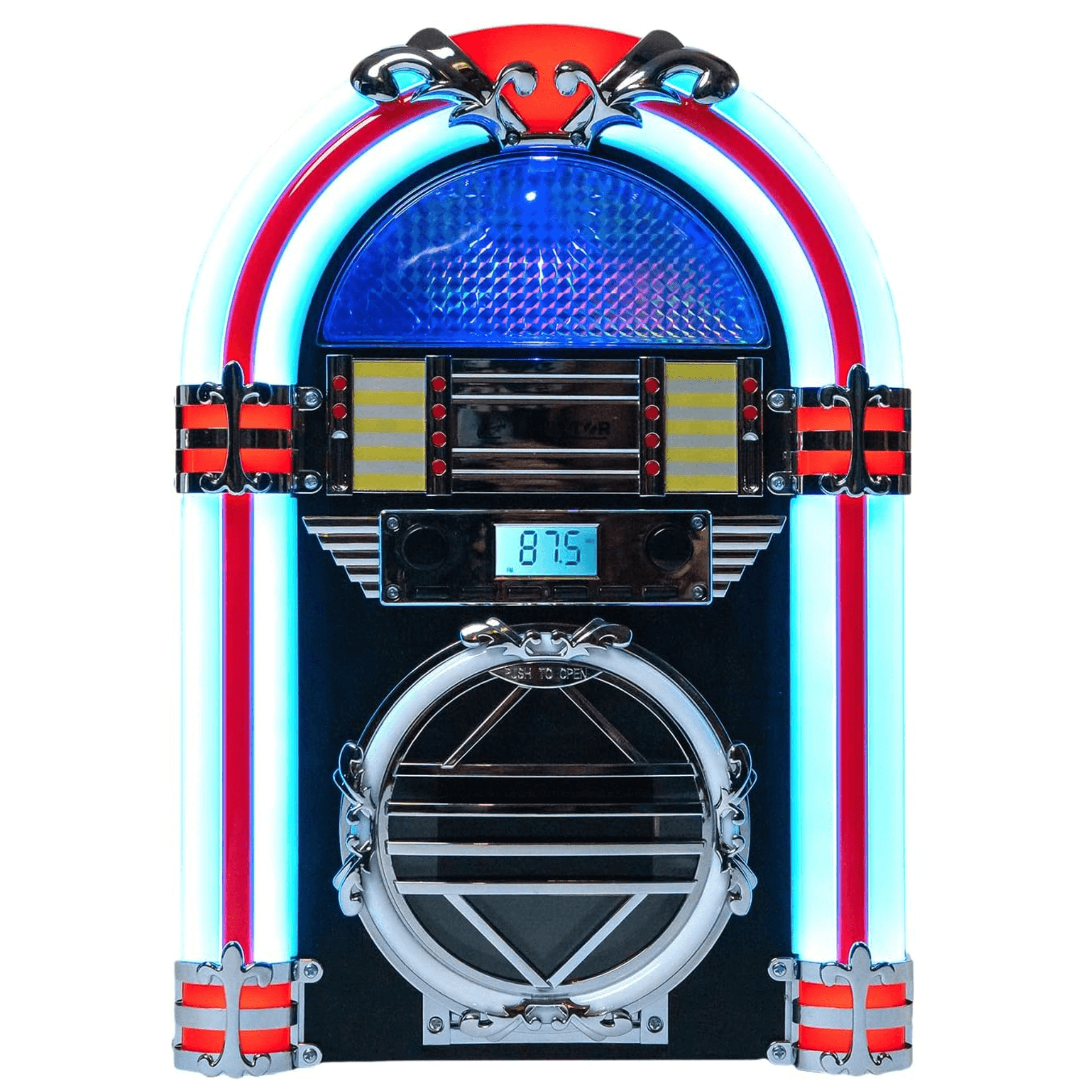 Victor Broadway Desktop Bluetooth Jukebox with CD Player & Color Changing LED Lighting Jupiter Gear Home