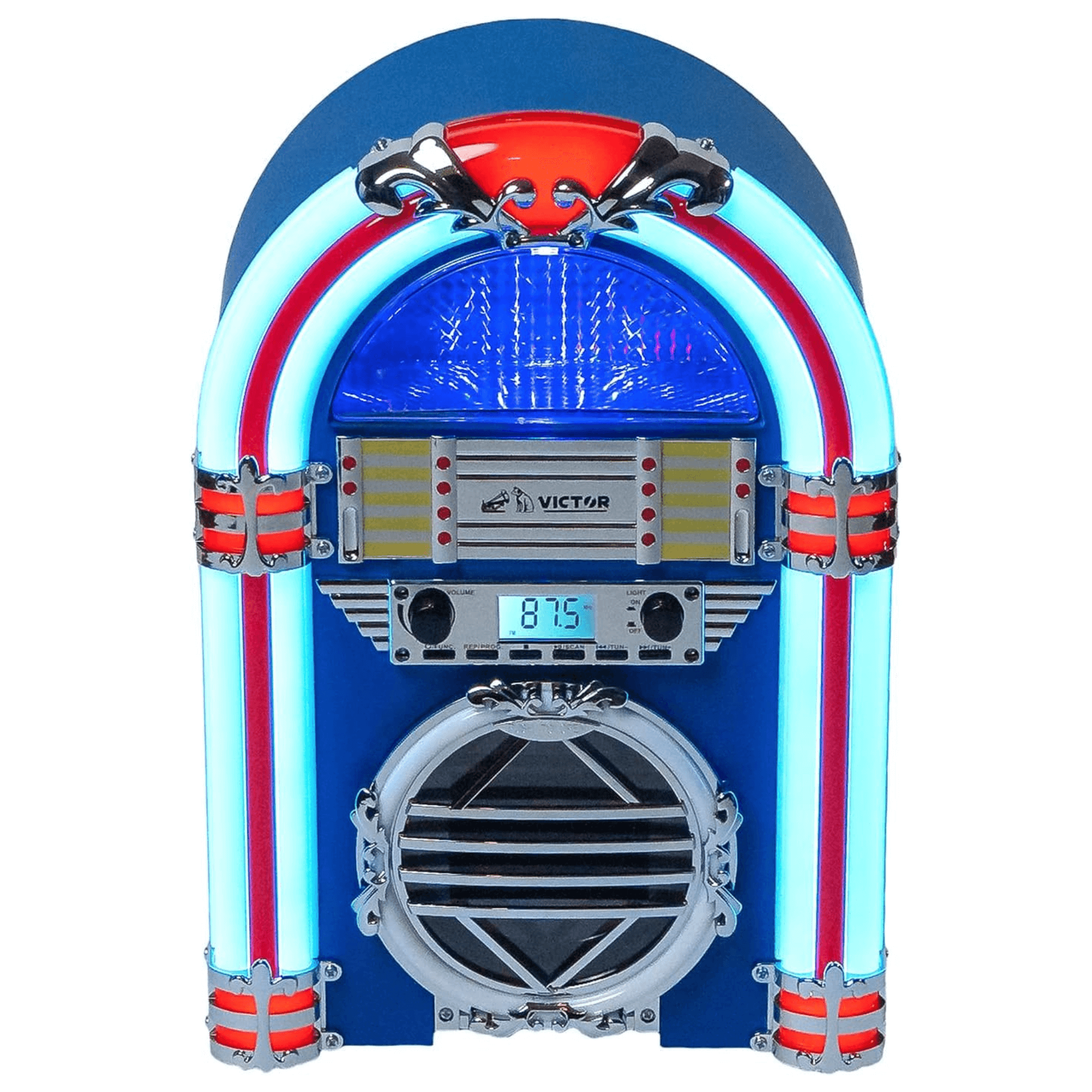 Victor Broadway Desktop Bluetooth Jukebox with CD Player & Color Changing LED Lighting Jupiter Gear Home