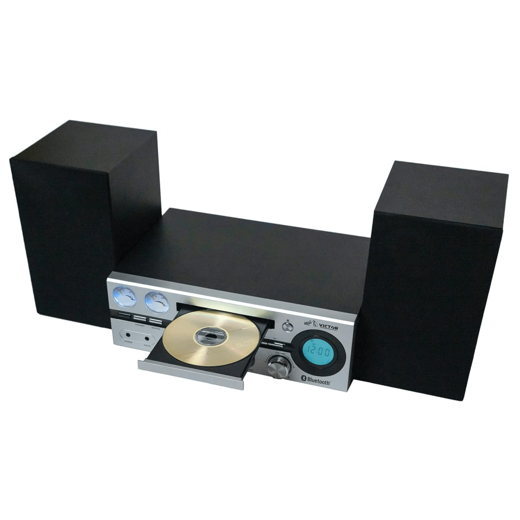 Victor Milwaukee 50W Desktop CD Stereo System w Bluetooth, CD Player & FM Radio Jupiter Gear Home