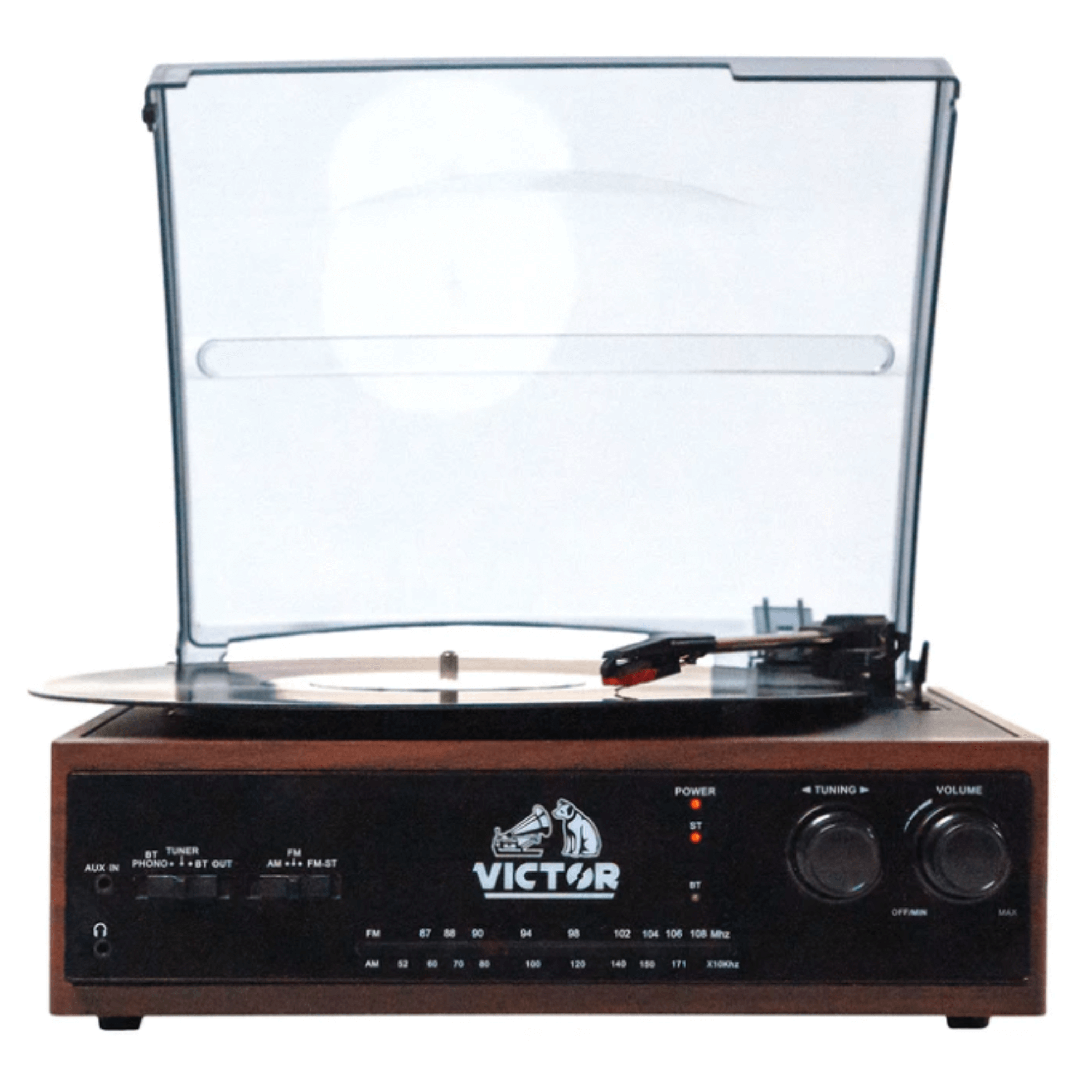 Victor Salem 5-in-1 3-Speed Turntable System with Dual Bluetooth Jupiter Gear Home