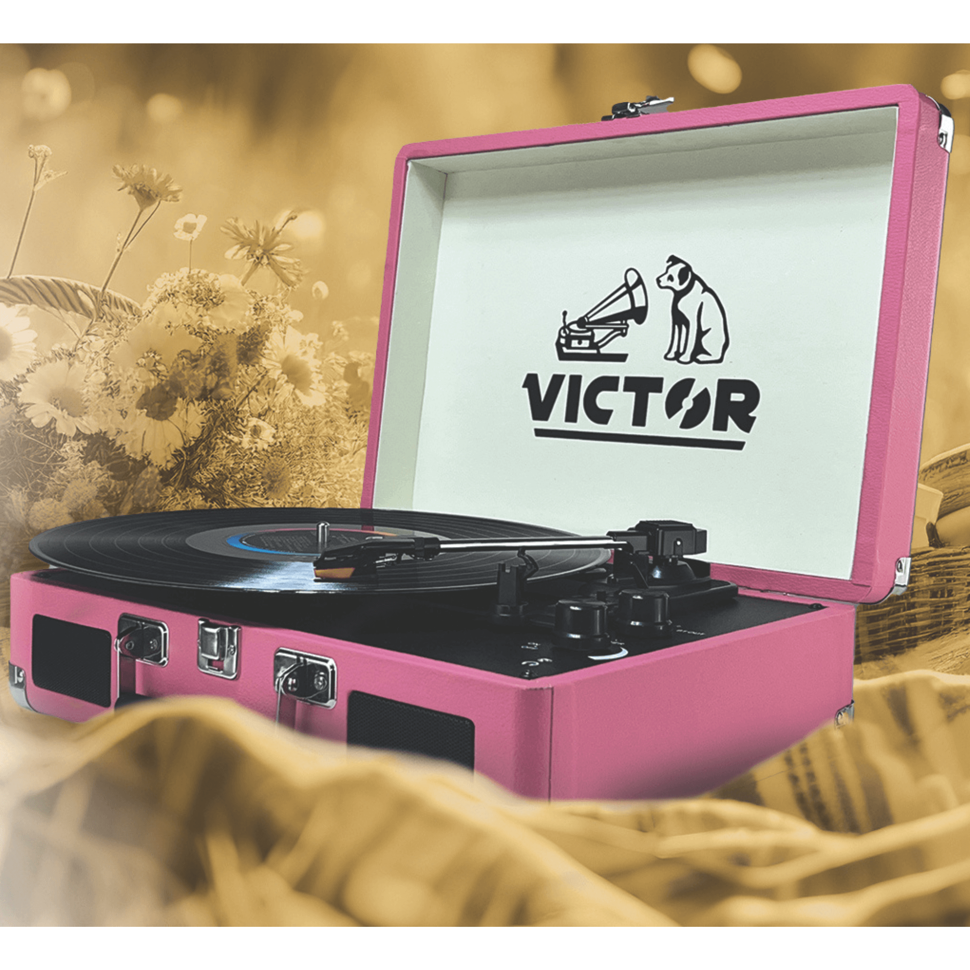 Victor Metro Dual Bluetooth Suitcase 3-Speed Turntable Jupiter Gear Home