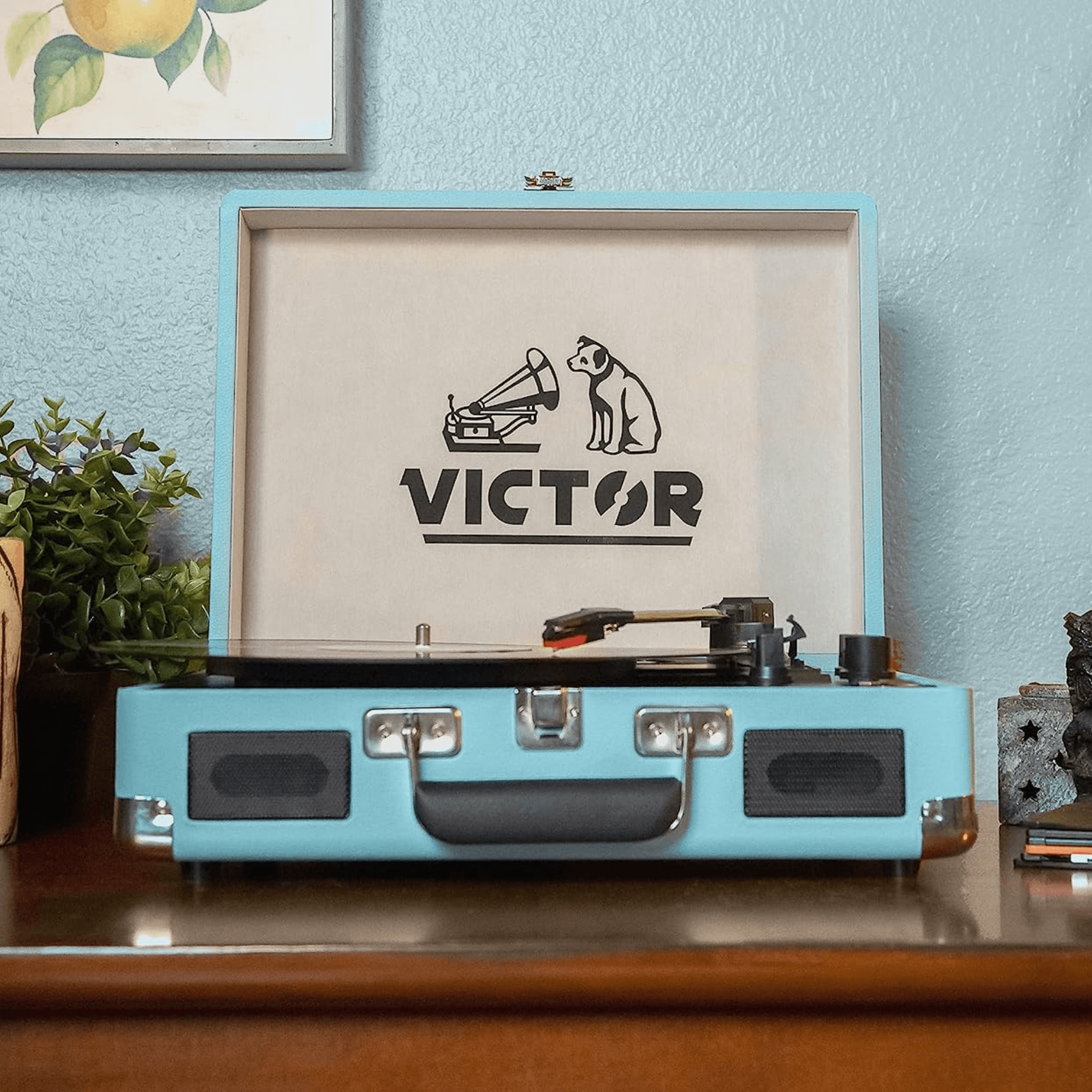 Victor Metro Dual Bluetooth Suitcase 3-Speed Turntable Jupiter Gear Home