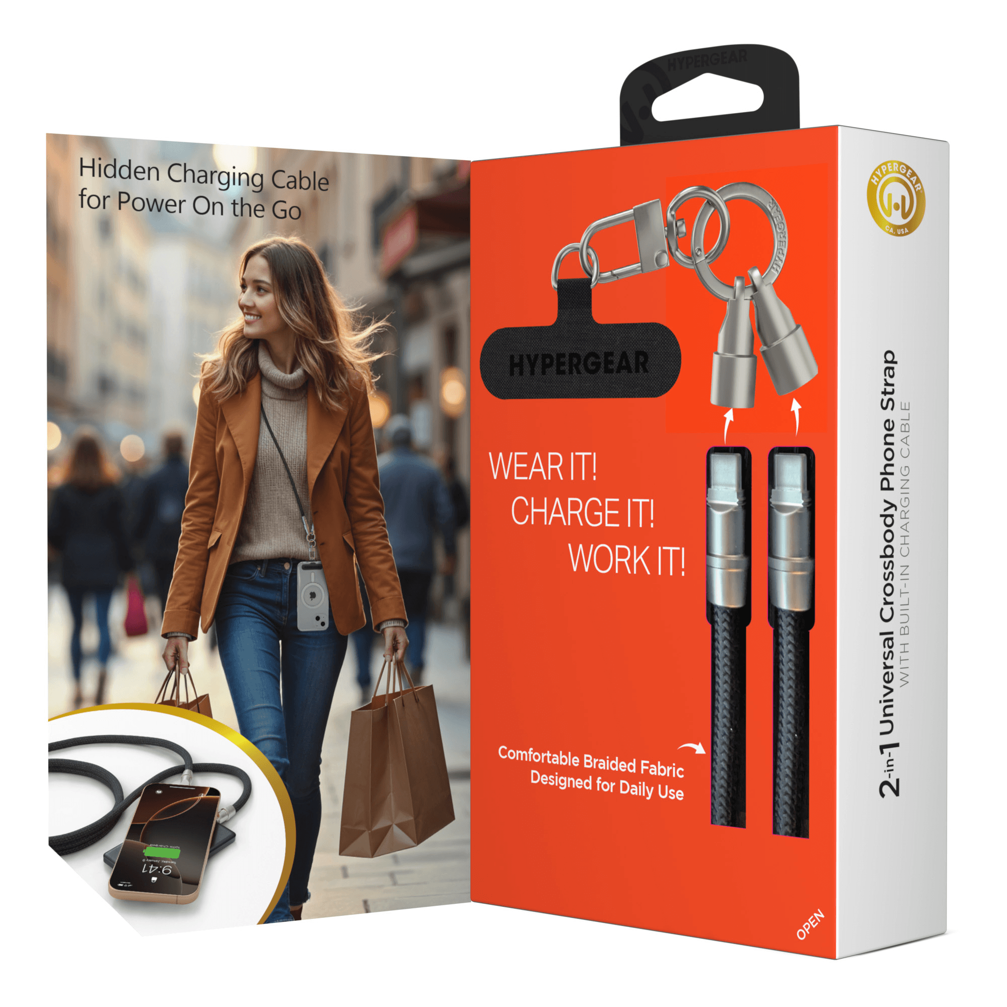 HyperGear 2-in-1 Universal Crossbody Phone Strap and Charging Cable Jupiter Gear Home